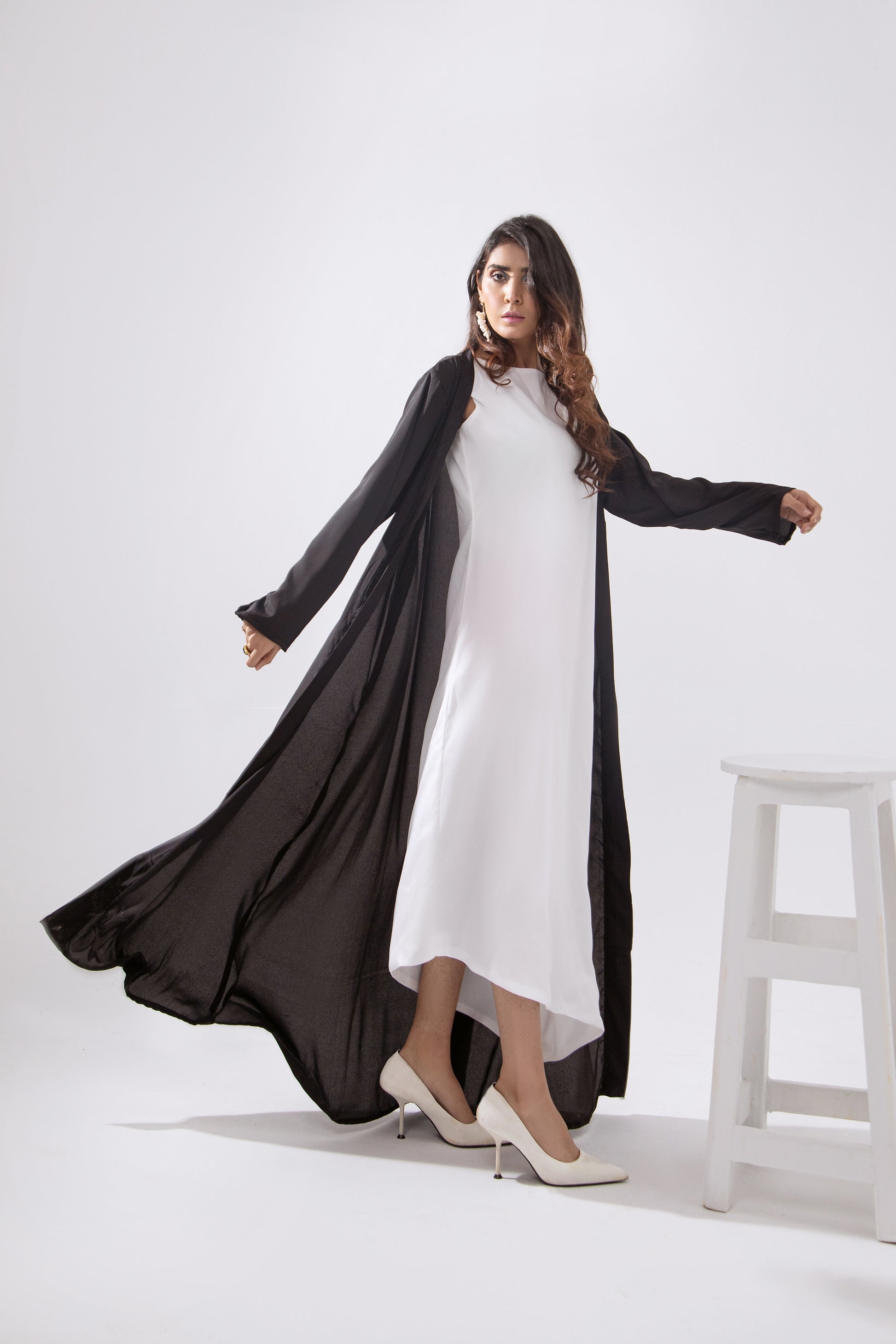 Diagonal Cut Maxi with Cape