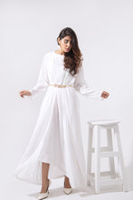 Load image into Gallery viewer, Diagonal Cut Maxi with Cape
