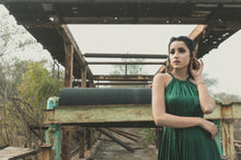 Load image into Gallery viewer, Halterneck Pleated Dress
