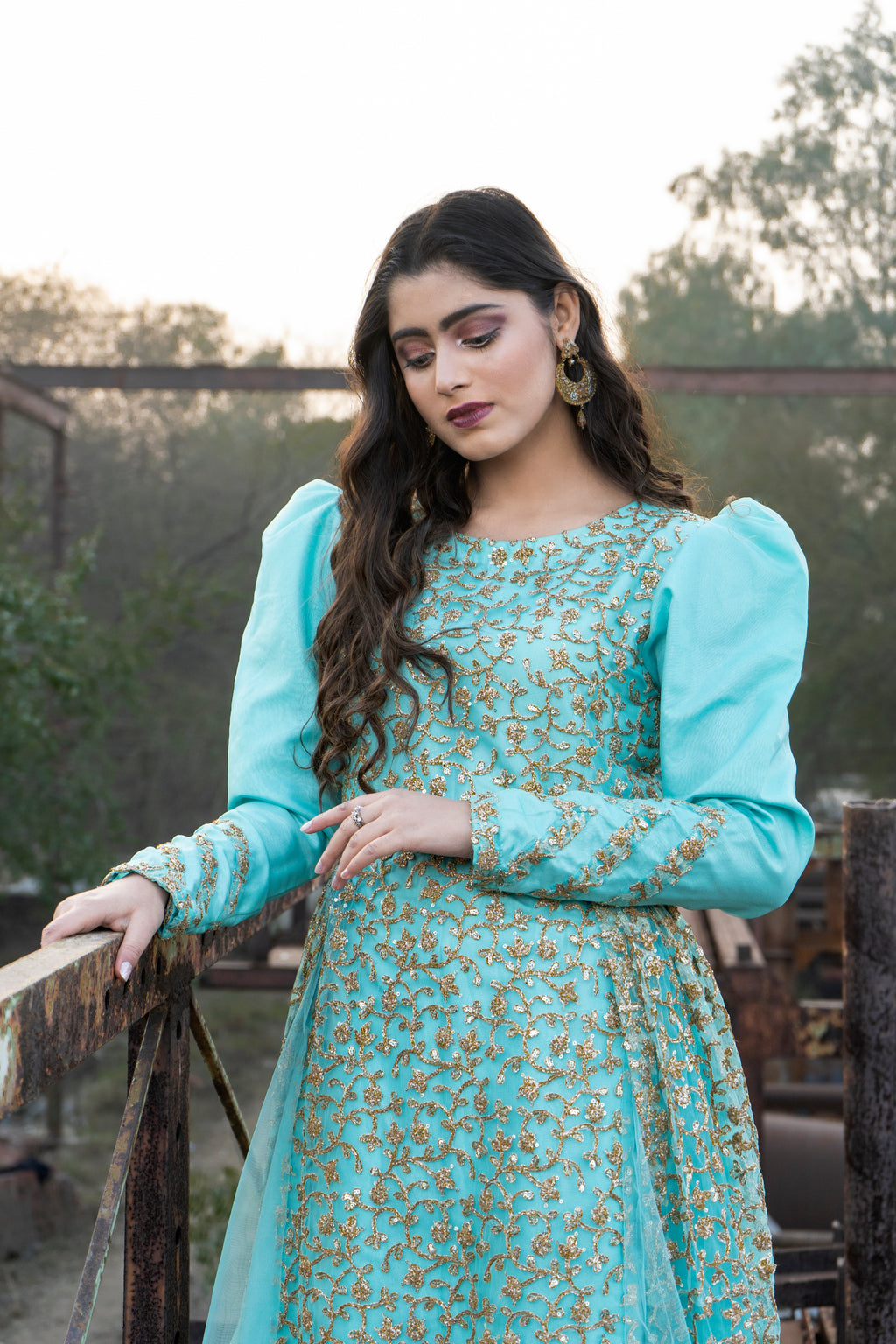 Puffed Sleeves Gown